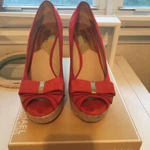 Michael Kors Mandarin/Burnt Orange Wedges